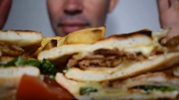 asmr eat gyro club sandwich