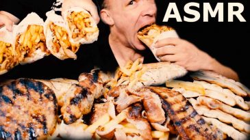 ASMR MUKBANG GREEK STREET FOOD BEST OF COMPILATION SAVAGE EATING COMBO-LOW