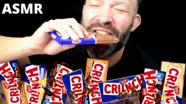 ASMR CRUNCH CHOCOLATE BARS EATING AND UNBOXING WHITE CHOCOLATES NO TALKING-1