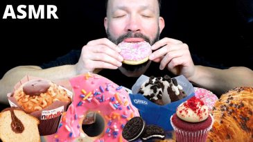 DONUTS ASMR PASTRIES & CROISSANT ASSORTMENT MUKBANG SMALL BINGE CUPCAKES NO TALKING-1